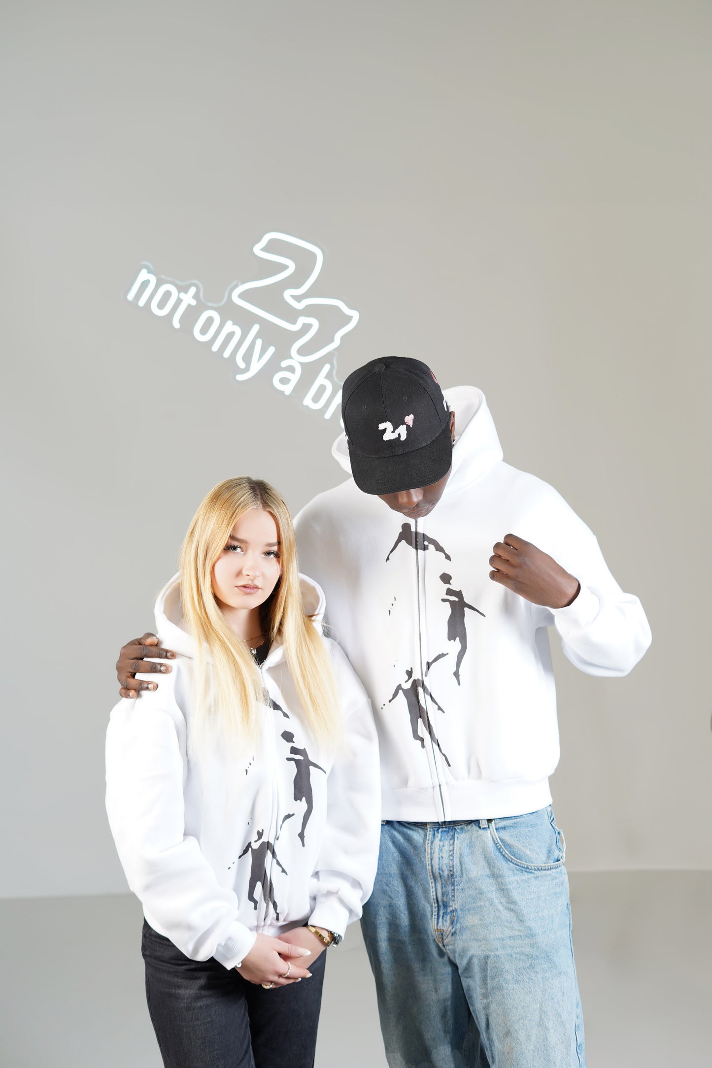 Falling Sky White Oversized-Zip