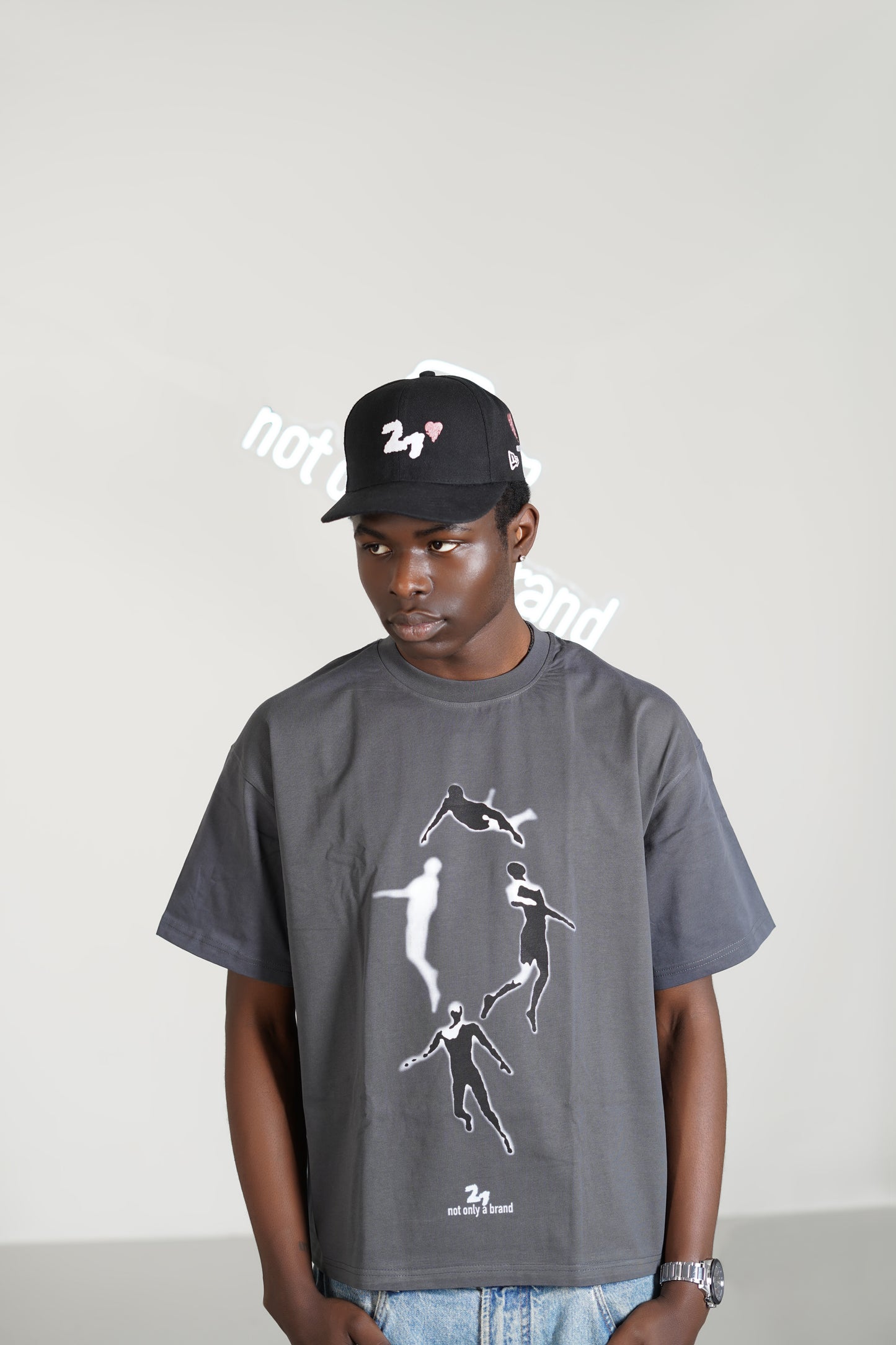 Falling Sky  Asphalt Grey Oversized-Tee
