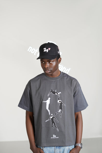 Falling Sky  Asphalt Grey Oversized-Tee