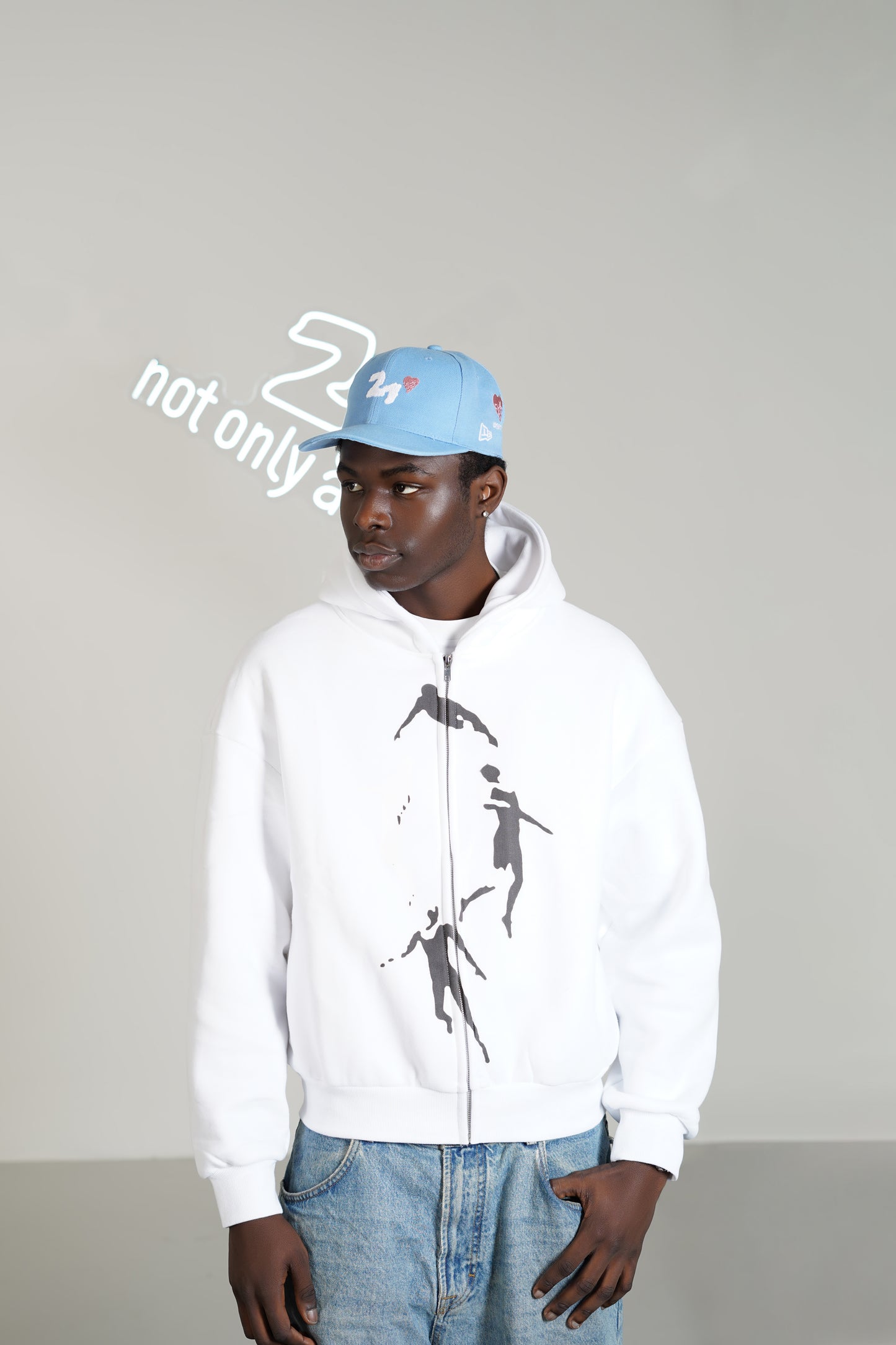 Falling Sky White Oversized-Zip