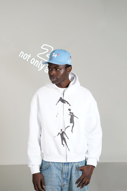 Falling Sky White Oversized-Zip