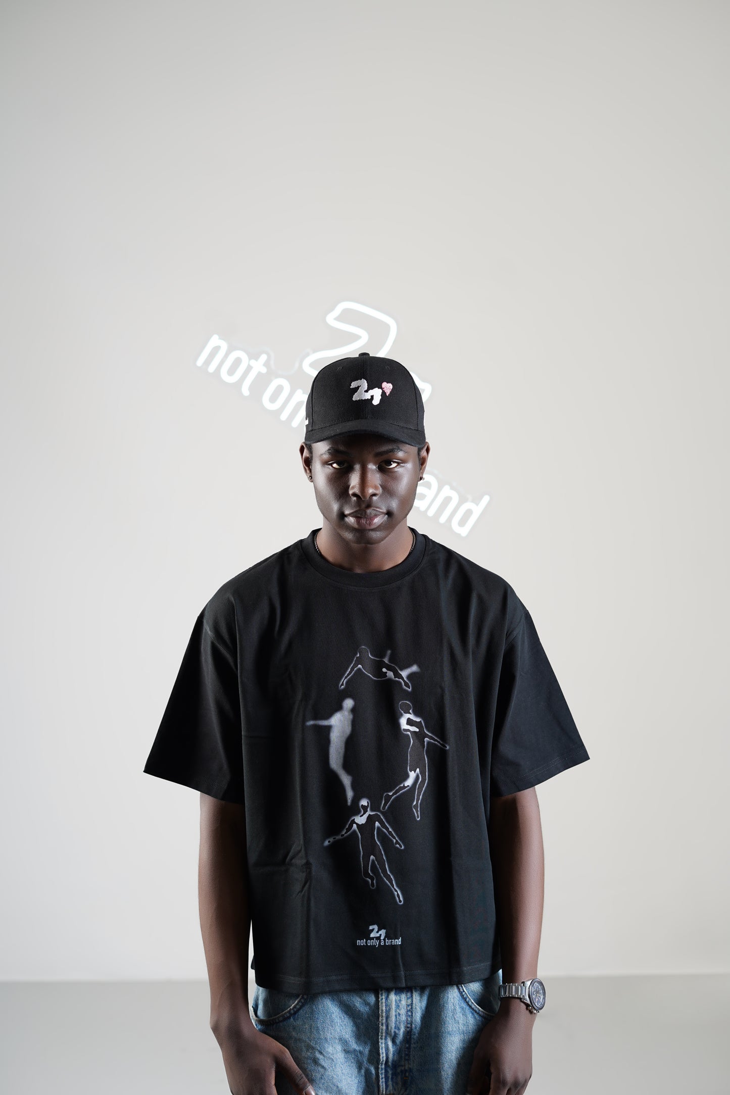 Falling Sky Black Oversized Tee