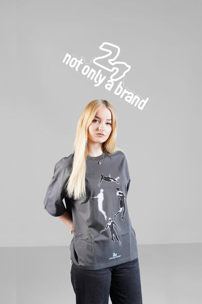 Falling Sky  Asphalt Grey Oversized-Tee