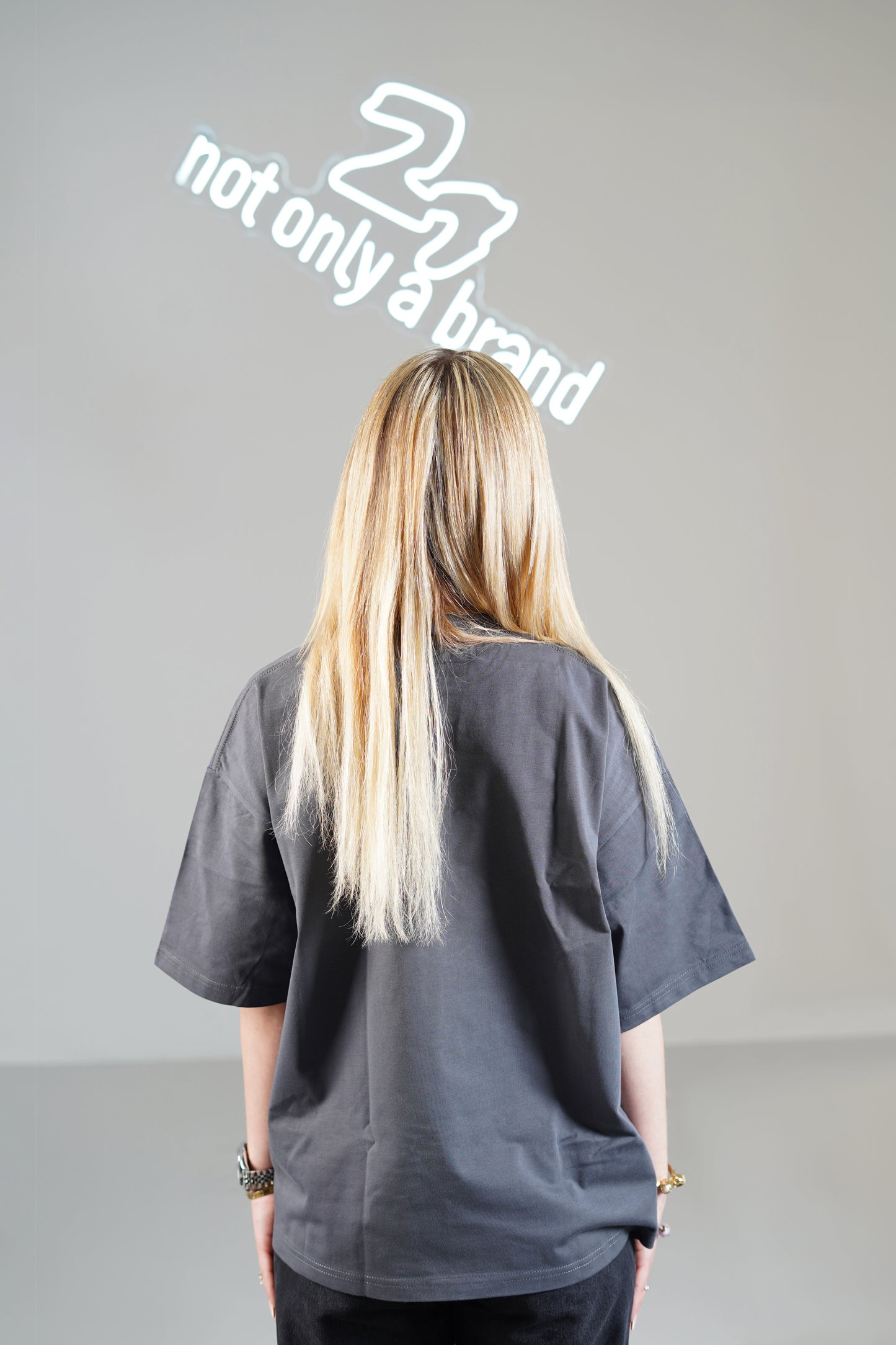 Falling Sky  Asphalt Grey Oversized-Tee