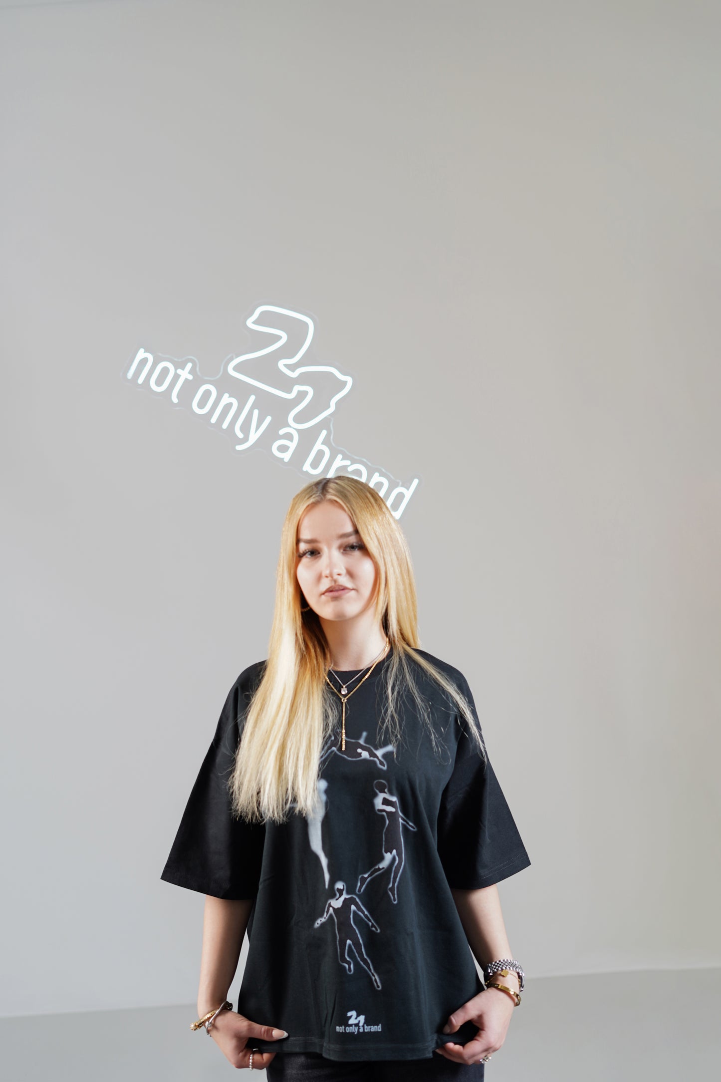 Falling Sky Black Oversized Tee
